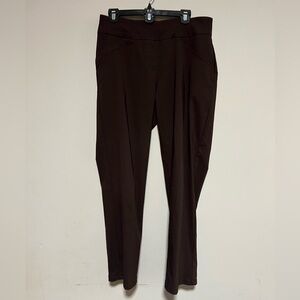 Kim Rogers Women’s Size 12 Short Dark Brown Straight Leg Pants